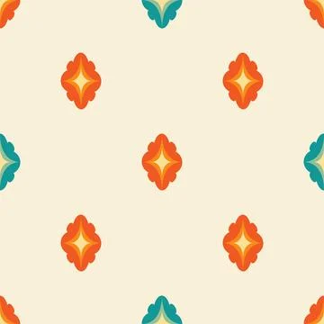 A colorful pattern of squares and triangles with a blue and green background Stock Illustration