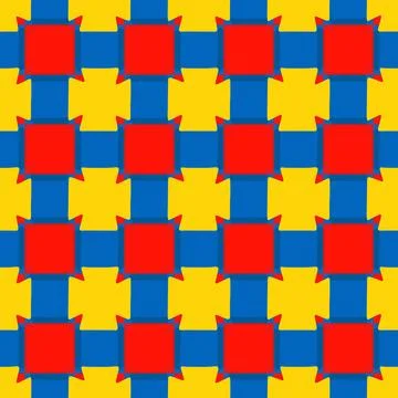 A colorful pattern of squares with red and blue squares Stock Illustration