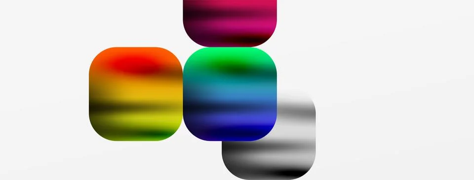 A colorful pattern of stacked circles in tints and shades on a white background Stock Illustration