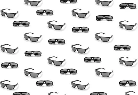Colorful pattern of sunglasses on a white background top view Fotos Stock