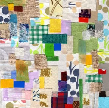 Colorful pattern texture background from different cloth material Foto stock