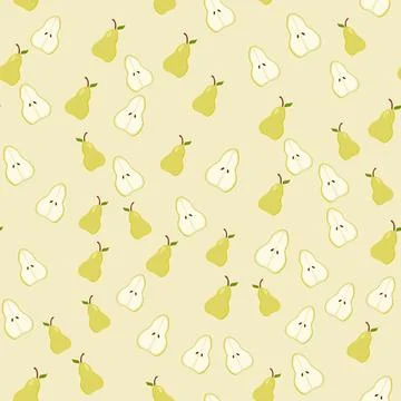 Colorful pattern of their pears on a beige background Stock Illustration
