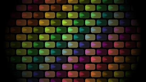 Colorful pattern of tiles with light reflections on a dark Stock Footage 338295789