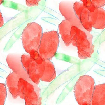 Colorful pattern water texture green, red paint abstract color s Stock Illustration