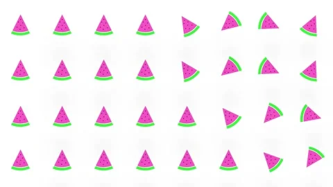 Colorful pattern of watermelon slices. Seamless pattern with watermelon slices Stock Footage 169241218