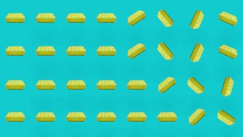 Colorful pattern of yellow kitchen sponges. Seamless pattern with sponge. Top Stock Footage 167477080