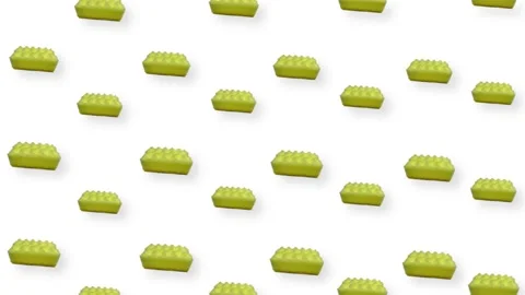 Colorful pattern of yellow kitchen sponges on white background. Seamless pattern Stock Footage 167486157