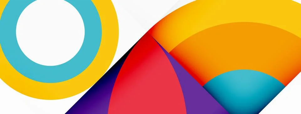 Colorful pattern with yellow, red, and blue circles in symmetry Stock Illustration