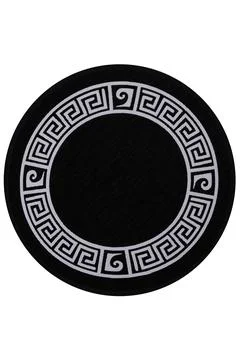 Colorful patterned circle carpet on a white background Stock Photos