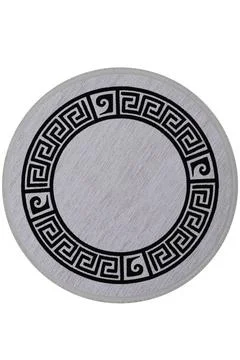 Colorful patterned circle carpet on a white background Stock Photos