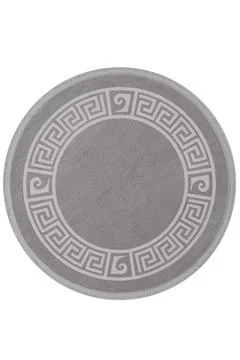 Colorful patterned circle carpet on a white background Stock Photos