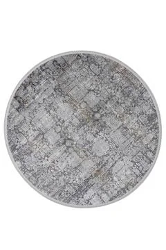 Colorful patterned circle carpet on a white background Stock Photos