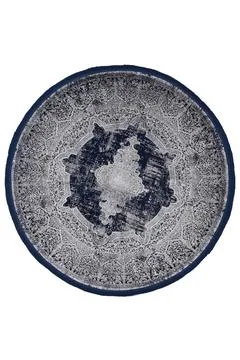 Colorful patterned circle carpet on a white background Stock Photos