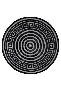 Colorful patterned circle carpet on a white background Stock Photos