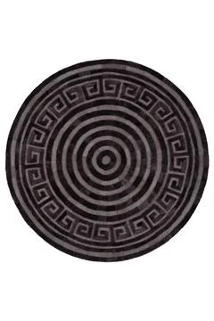 Colorful patterned circle carpet on a white background Stock Photos