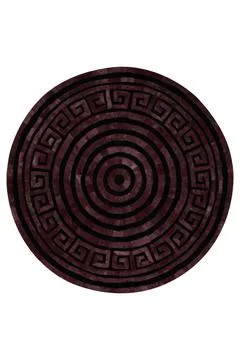 Colorful patterned circle carpet on a white background Stock Photos