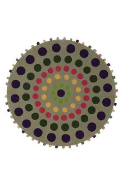 Colorful patterned circle carpet on a white background Foto stock