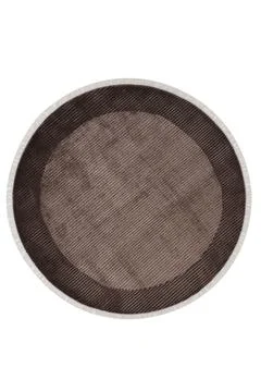 Colorful patterned circle carpet on a white background Stock Photos