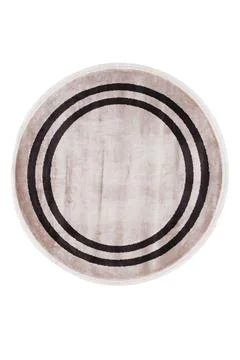 Colorful patterned circle carpet on a white background Foto stock