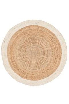 Colorful patterned circle carpet on a white background Stock Photos