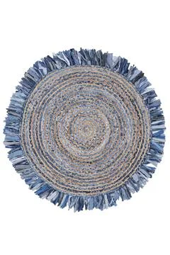 Colorful patterned circle carpet on a white background Stock Photos