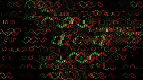 Colorful patterns create a digital tree shape during a celebration Stock Footage 331688511