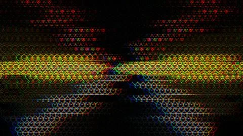 Colorful patterns create shapes on a dark background at night 스톡 일러스트