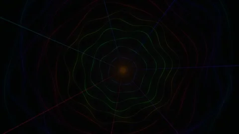 Colorful patterns form a circular design on a black Stock Footage 340316143
