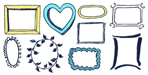 Colorful Patterns of Frames Vector Illustration Stock Illustration