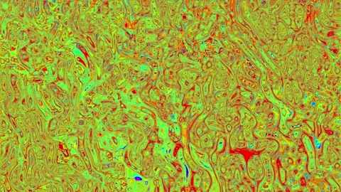 Colorful patterns of green, orange, and yellow swirl dynamically Stock Footage 338302131