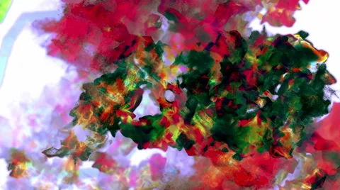 Colorful patterns of particles, 3D animation, looping Stock Footage 64997570