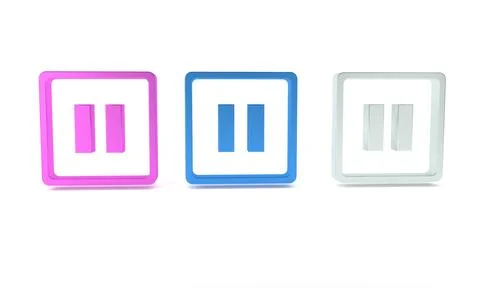 Colorful Pause button icon isolated on white background. Minimalism concept.. Stock Illustration