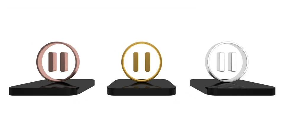 Colorful Pause button icon isolated on white background. Minimalism concept.. Stock Illustration