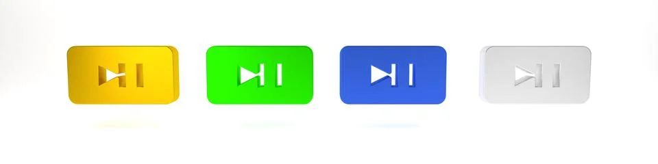 Colorful Pause button icon isolated on white background. Minimalism concept.. Stock Illustration