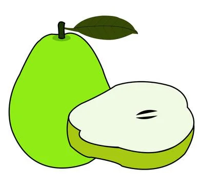 Colorful Pears Vector design art Stock Illustration