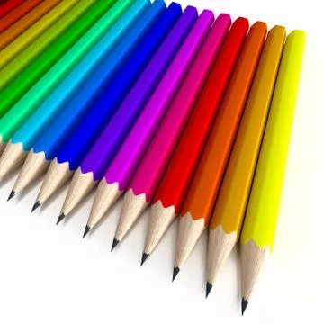 Colorful pencil composition Stock Illustration