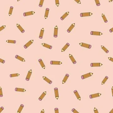 Colorful pencil doodle pattern. Stock Illustration