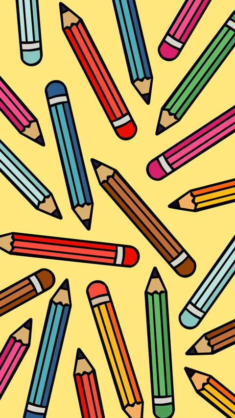 Colorful Pencil Seamless Pattern Animation for Back to School and Education Video stock 337689977