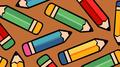 Colorful Pencil Seamless Pattern Background Stock Footage 337670867