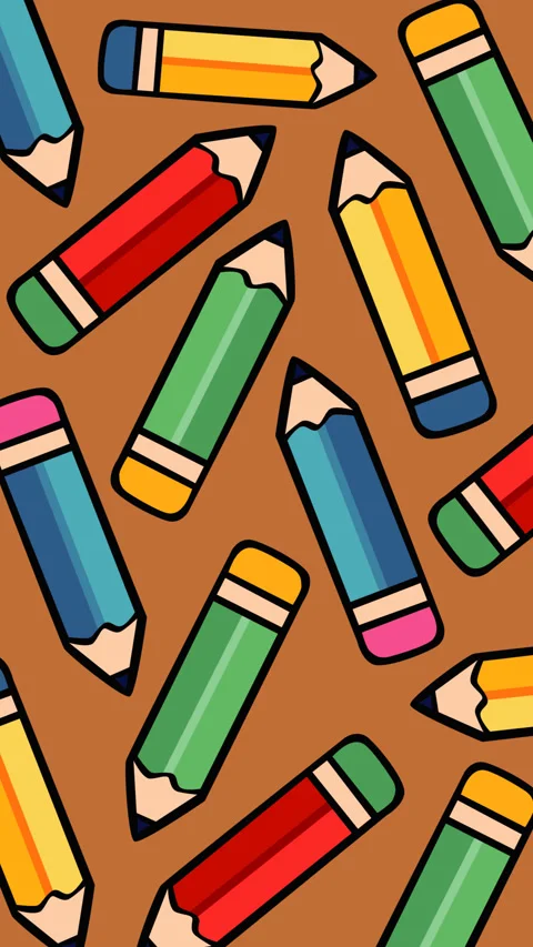 Colorful Pencil Seamless Pattern Background Animation for Back to School Edu Stock Footage 337689606