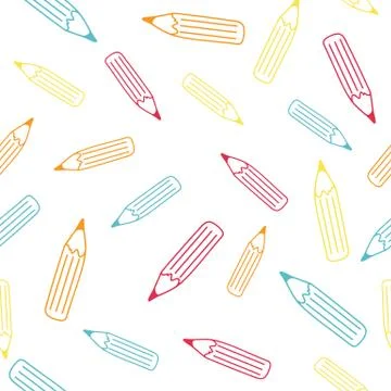 The colorful pencil seamless pattern. Vector illustration. Stock Illustration