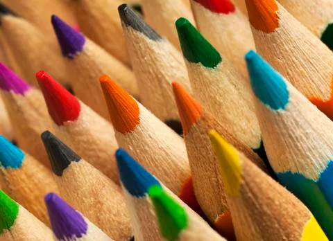 Colorful pencil tips Stock Photos