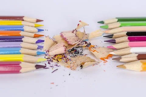 Colorful pencil on white background 写真素材