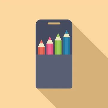 Colorful pencils flat design vector illustration Illustrazione stock