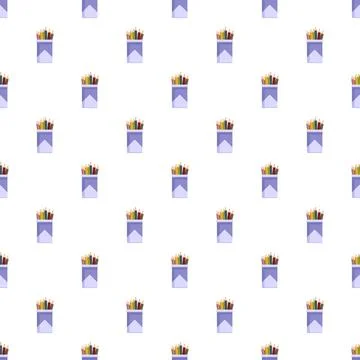 Colorful pencils in holders seamless pattern for education background Stock Illustration