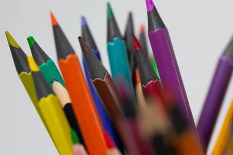 Colorful Pencils Ready for Creative Back to School Projects and Activities Stock Photos