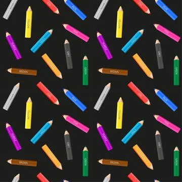 Colorful pencils seamless pattern Stock Illustration