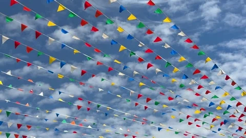 Colorful Pennant Banners (Triangle Flags) At Grand Opening Vidéo 330038459
