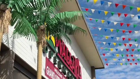 Colorful Pennant Banners (Triangle Flags) At Grand Opening Video stock 330038544