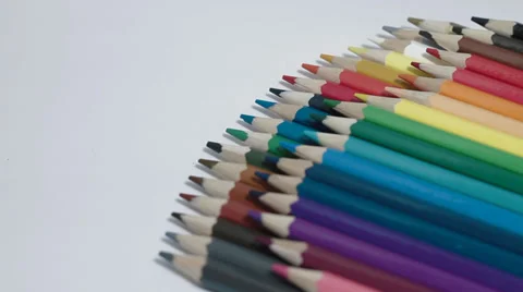Colorful pensils turning Stock Footage 33692018